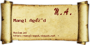 Mangl Agád névjegykártya